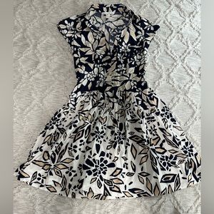 Diane von Furstenberg white & black floral dress